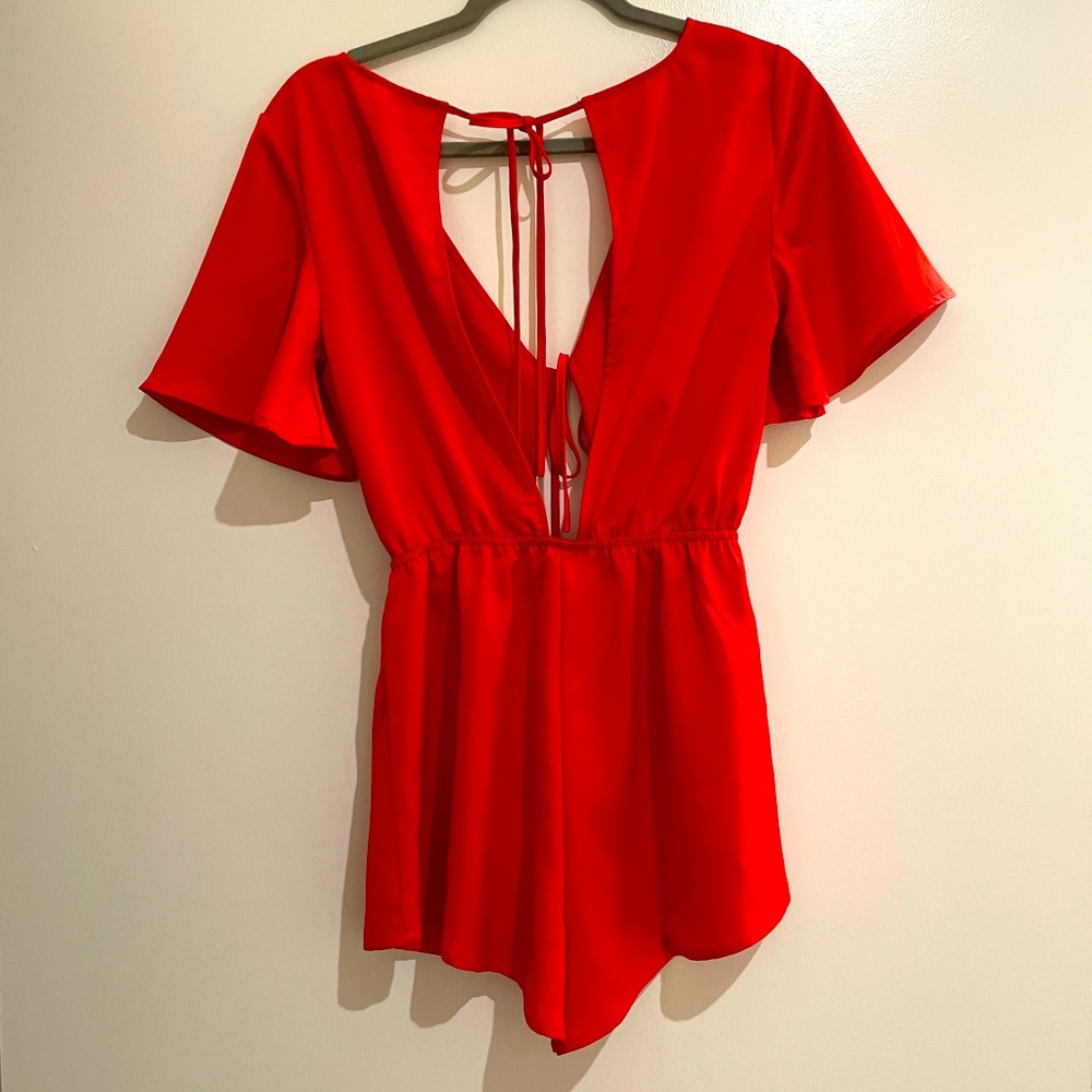 Superdown red playsuit